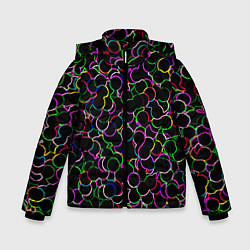 Куртка зимняя для мальчика Неоновые шарики, цвет: 3D-черный