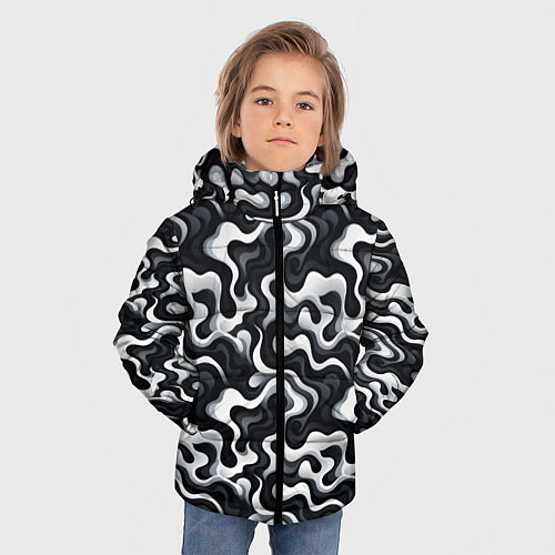 Зимняя куртка для мальчика Краски чужих миров / 3D-Черный – фото 3