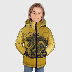 Куртка зимняя для мальчика Дракон на золоте, цвет: 3D-светло-серый — фото 2