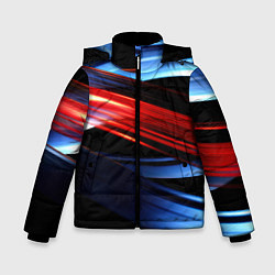 Куртка зимняя для мальчика Синяя и красная абстракция, цвет: 3D-черный