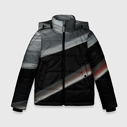 Куртка зимняя для мальчика Black grey abstract, цвет: 3D-черный