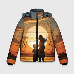Зимняя куртка для мальчика Мать и дитя на закате
