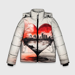 Куртка зимняя для мальчика Сердце города, цвет: 3D-светло-серый