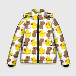 Зимняя куртка для мальчика Капибара с желтой уткой