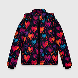 Куртка зимняя для мальчика Паттерн с сердцами, цвет: 3D-светло-серый