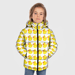 Куртка зимняя для мальчика Семейка желтых резиновых уточек, цвет: 3D-черный — фото 2