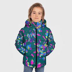 Куртка зимняя для мальчика Абстрактные лепестки, цвет: 3D-светло-серый — фото 2