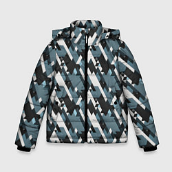 Куртка зимняя для мальчика Треугольники military, цвет: 3D-светло-серый
