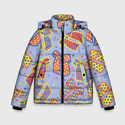 Зимняя куртка для мальчика Узор с яркими разноцветными бантами в горошек