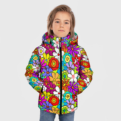 Зимняя куртка для мальчика Floral multicolour / 3D-Светло-серый – фото 3