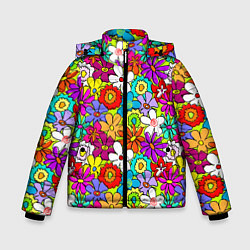 Куртка зимняя для мальчика Floral multicolour, цвет: 3D-черный