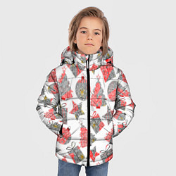 Куртка зимняя для мальчика Праздничные узоры подарки, цвет: 3D-светло-серый — фото 2