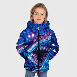 Куртка зимняя для мальчика Фиолетовая акула, цвет: 3D-черный — фото 2