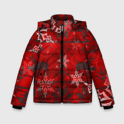 Зимняя куртка для мальчика Рождественские узоры снежинки