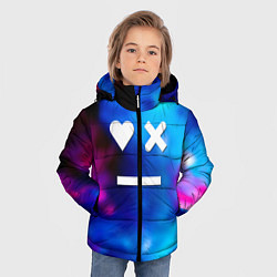 Куртка зимняя для мальчика Love death and robots serial gradient, цвет: 3D-черный — фото 2