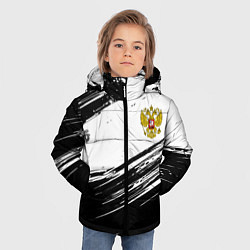 Куртка зимняя для мальчика Герб РФ спортивные краски, цвет: 3D-черный — фото 2