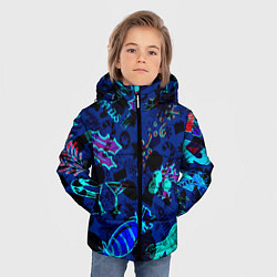 Куртка зимняя для мальчика Рождественские паттерны узоры, цвет: 3D-черный — фото 2