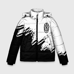 Куртка зимняя для мальчика Juventus black sport texture, цвет: 3D-светло-серый