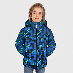 Куртка зимняя для мальчика Синие и чёрные линии, цвет: 3D-черный — фото 2