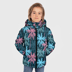 Куртка зимняя для мальчика Паттерн - пальмы, цвет: 3D-красный — фото 2