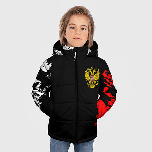 Зимняя куртка для мальчика Россия спорт краски / 3D-Красный – фото 3