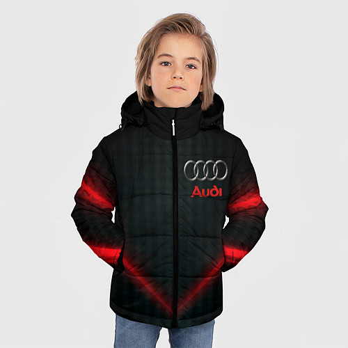 Зимняя куртка для мальчика Audi stripes neon / 3D-Красный – фото 3