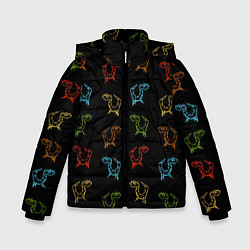 Куртка зимняя для мальчика Паттерн драконы на черном, цвет: 3D-черный