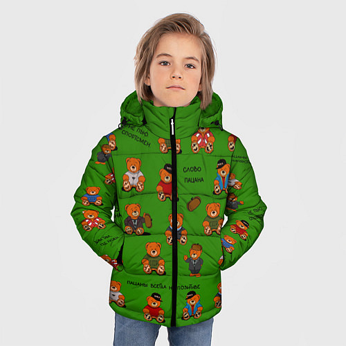 Зимняя куртка для мальчика Мишки персонажи из слово пацана / 3D-Красный – фото 3