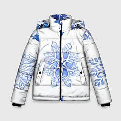 Куртка зимняя для мальчика Снежинки в ряд, цвет: 3D-красный