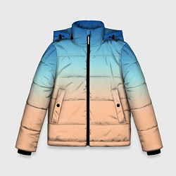 Куртка зимняя для мальчика Сине-бежевый градиент, цвет: 3D-черный
