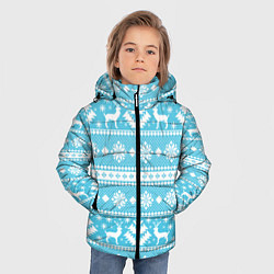 Куртка зимняя для мальчика Новый год ели и олени, цвет: 3D-светло-серый — фото 2