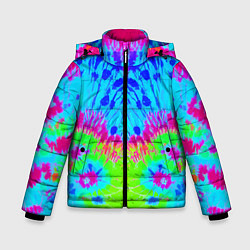 Куртка зимняя для мальчика Tie-Dye abstraction, цвет: 3D-черный