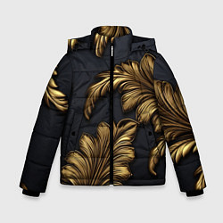 Зимняя куртка для мальчика Золотые узоры в виде листьев