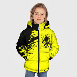 Куртка зимняя для мальчика Cyberpunk 2077 краски на чёрном, цвет: 3D-черный — фото 2