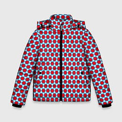 Куртка зимняя для мальчика Вишнёвый многогранник, цвет: 3D-светло-серый
