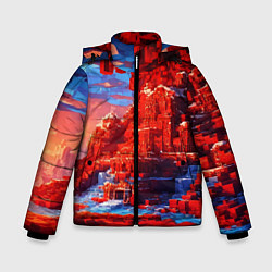 Зимняя куртка для мальчика Город в стиле майнкрафт