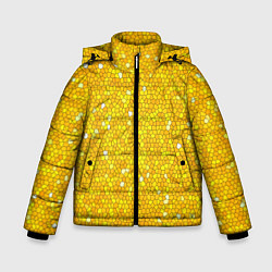 Куртка зимняя для мальчика Веселая мозаика желтая, цвет: 3D-черный