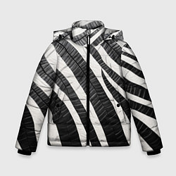 Куртка зимняя для мальчика Зебровые полоски на текстуре, цвет: 3D-черный