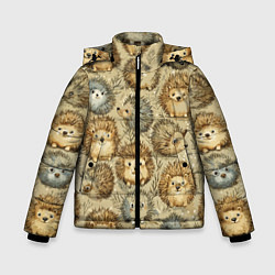 Зимняя куртка для мальчика Паттерн лесной ежик