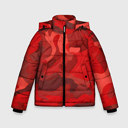 Зимняя куртка для мальчика Красный камуфляж крупный