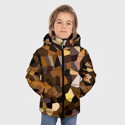 Зимняя куртка для мальчика Кофейная мозаика / 3D-Черный – фото 3