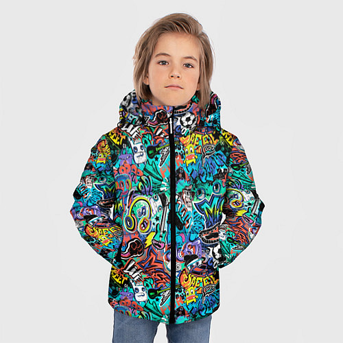 Зимняя куртка для мальчика Music life / 3D-Черный – фото 3