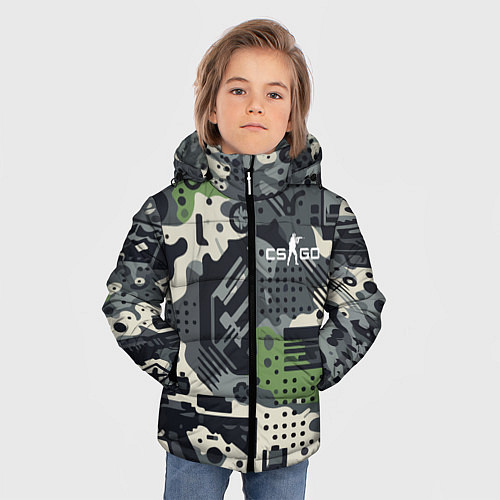 Зимняя куртка для мальчика Counter Strike go - pattern / 3D-Светло-серый – фото 3