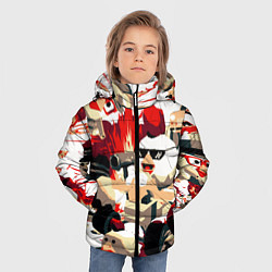 Куртка зимняя для мальчика Чикен Ган разборка, цвет: 3D-красный — фото 2