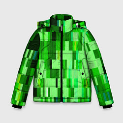 Зимняя куртка для мальчика Зелёный глитч