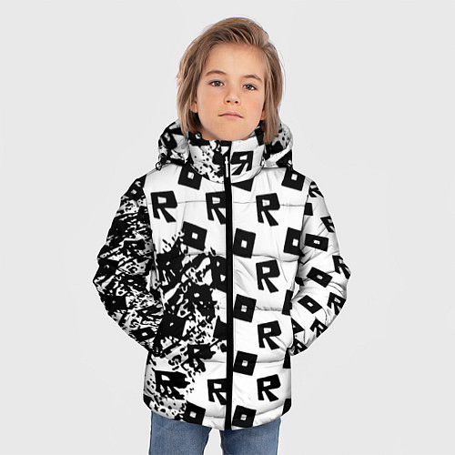 Зимняя куртка для мальчика Roblox pattern game black / 3D-Красный – фото 3