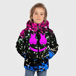 Куртка зимняя для мальчика Marshmello неоновый краски, цвет: 3D-черный — фото 2