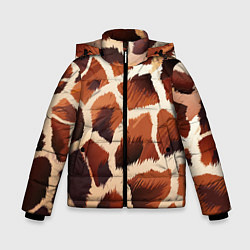 Куртка зимняя для мальчика Пятнистый мех жирафа, цвет: 3D-красный