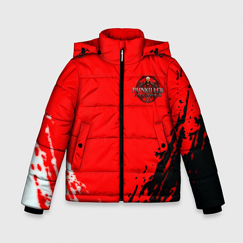 Зимняя куртка для мальчика Painkiller logo game шутер прошлого / 3D-Светло-серый – фото 1