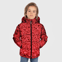 Куртка зимняя для мальчика Светящиеся объемные сердечки, цвет: 3D-светло-серый — фото 2